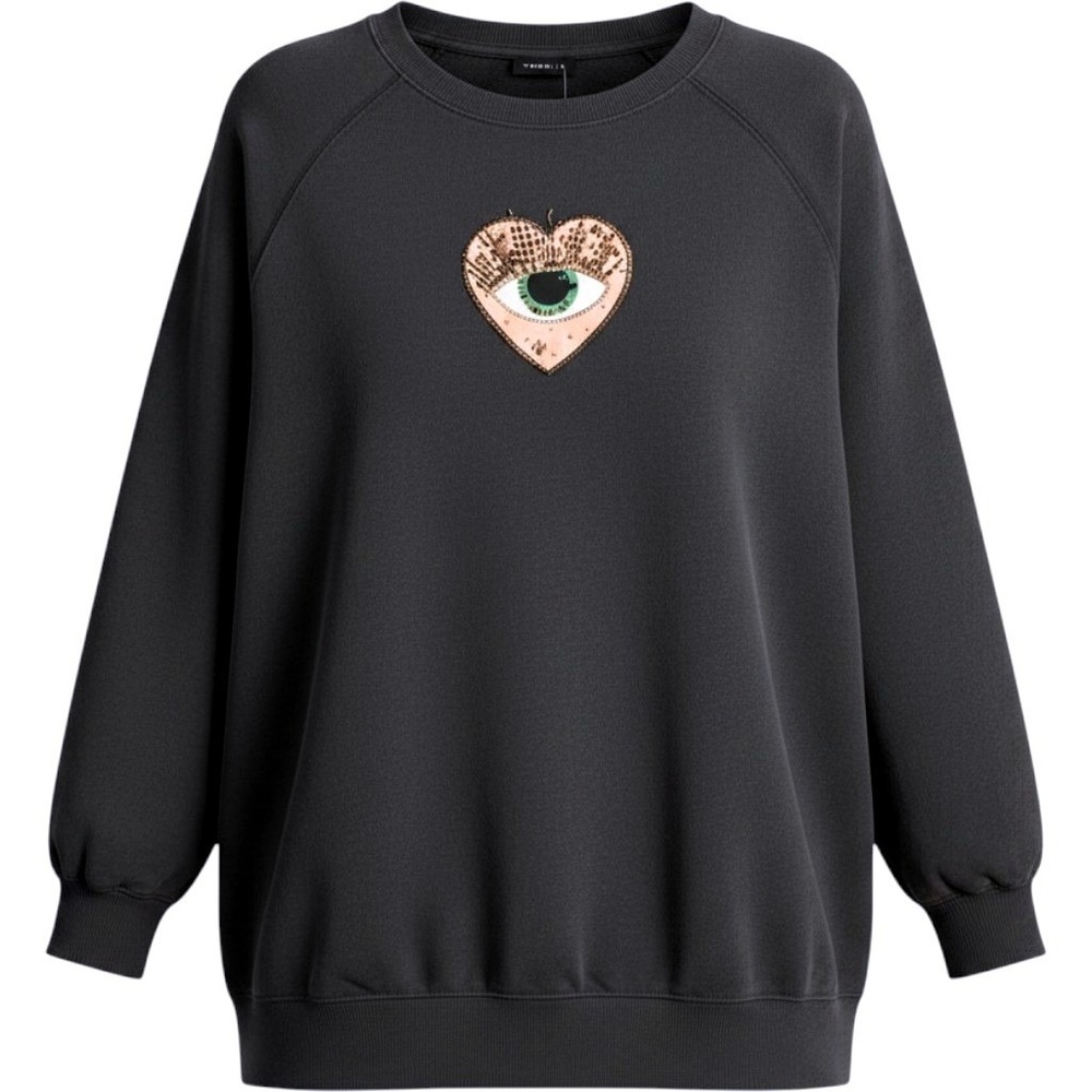 Torrid Heart Eye Classic Cozy Fleece Raglan Sweatshirt Vintage Black 2X